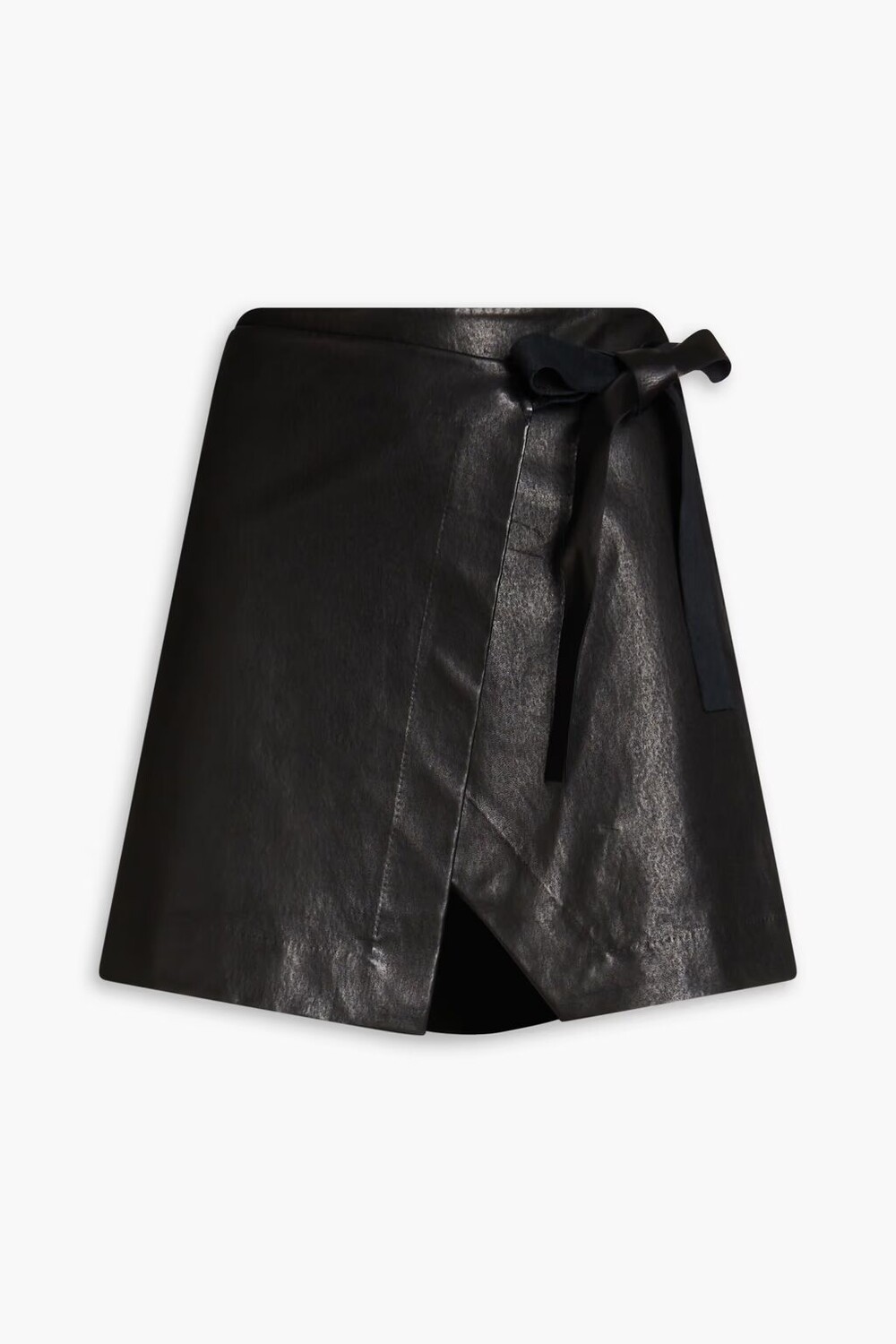 

Кожаная мини-юбка James с запахом Rag & Bone, черный
