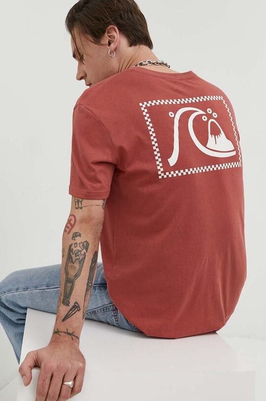 

Хлопковая футболка Quiksilver, красный