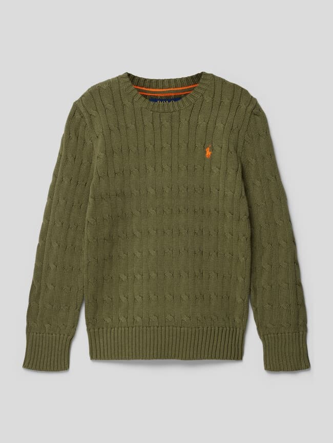 

Вязаный свитер узором «КАБЕЛЬ» модель «КАБЕЛЬ» Polo Ralph Lauren, темно-зеленый