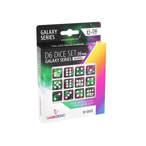 

Игровые кубики Unit Gamegenic Galaxy Series – Aurora – D6 Dice Set 16 Mm (12 Pcs) Green/Purple Gamegenic