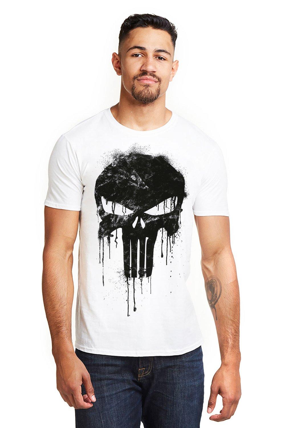 Хлопковая футболка Punisher Skull Marvel, белый кардхолдер marvel punisher skull