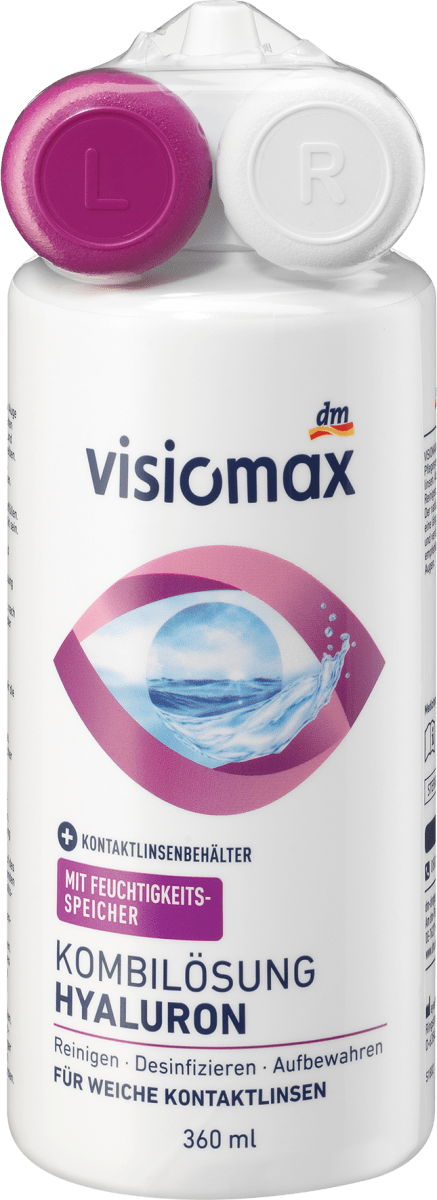 Комбинированный раствор для ухода за контактными линзами с гиалуроновой кислотой 360 мл VISIOMAX