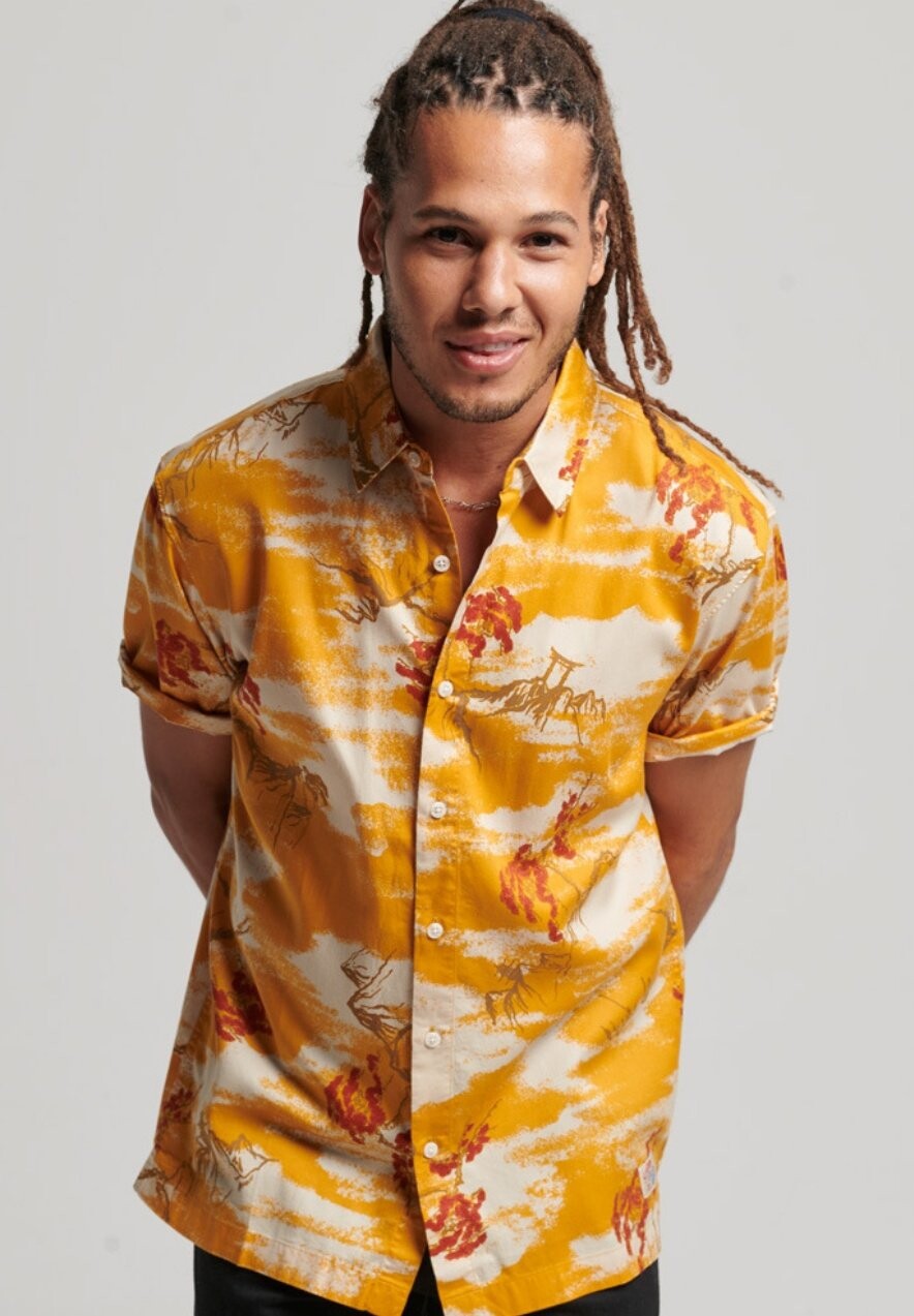 

Рубашка VINTAGE HAWAIIAN SHORT SLEEVE Superdry, апельсин