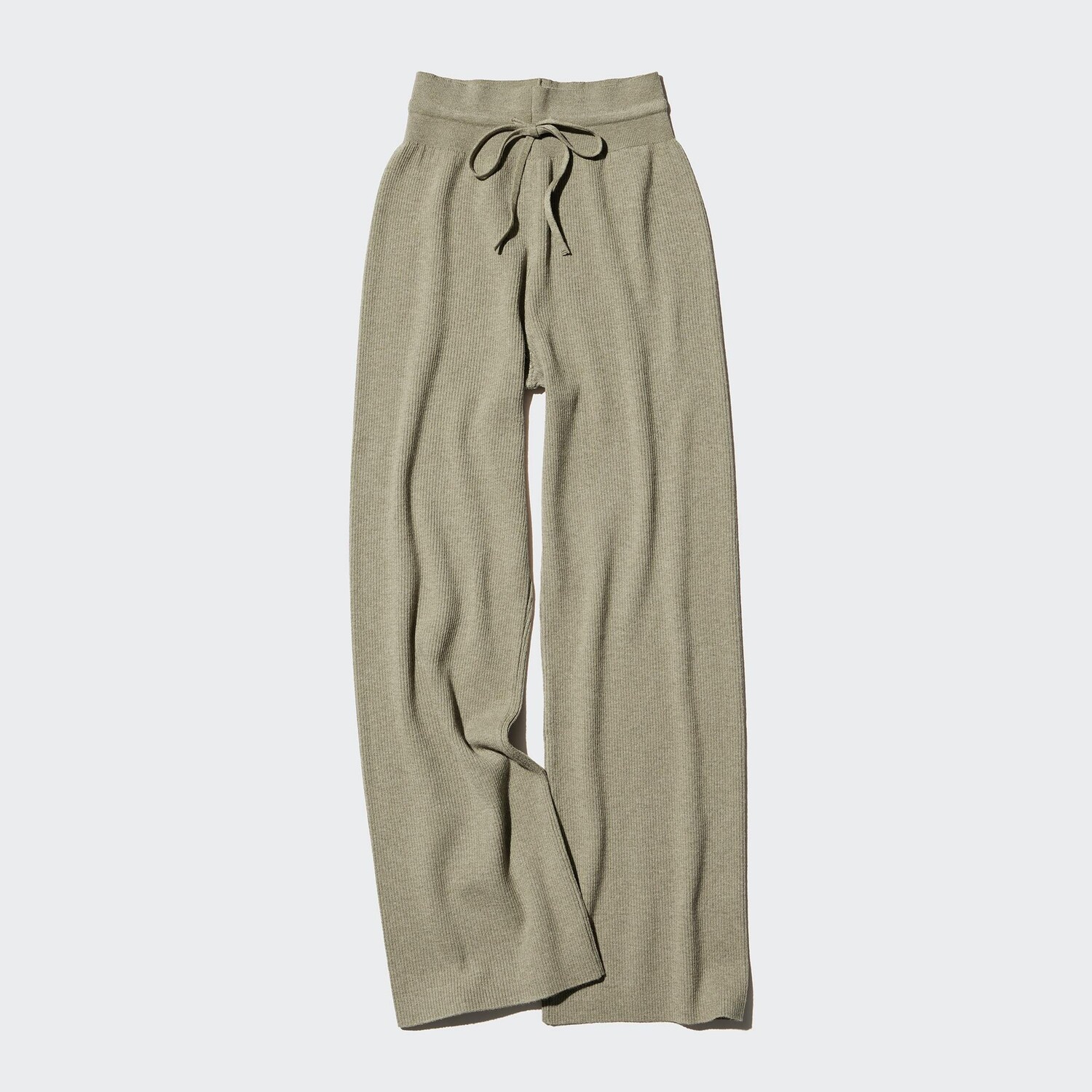 

Брюки UNIQLO трикотажные в рубчик удлиненные, зеленый