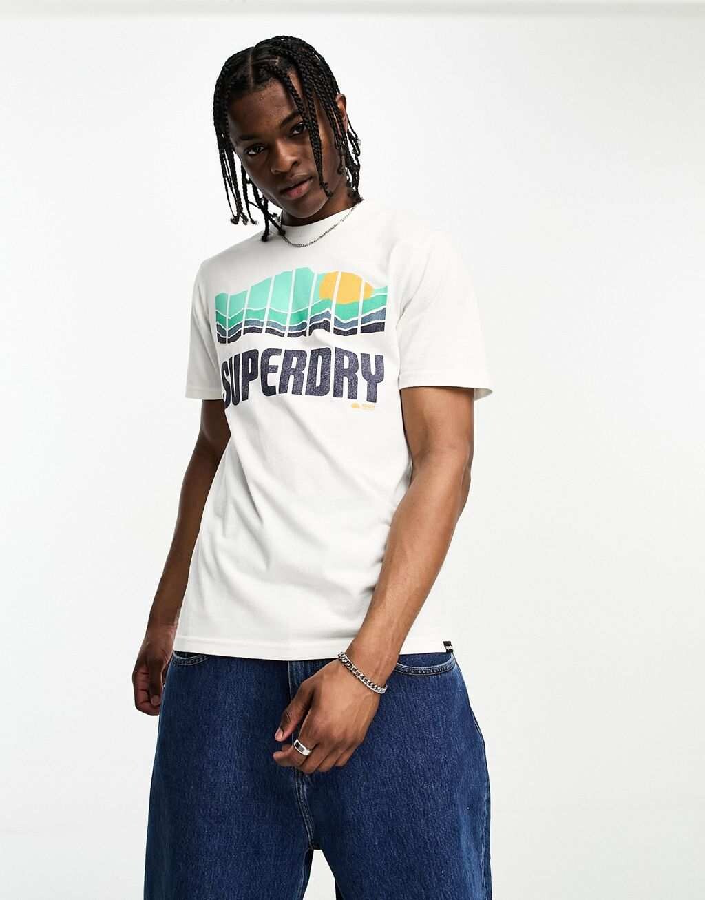 

Белая винтажная футболка для активного отдыха Superdry, Белый