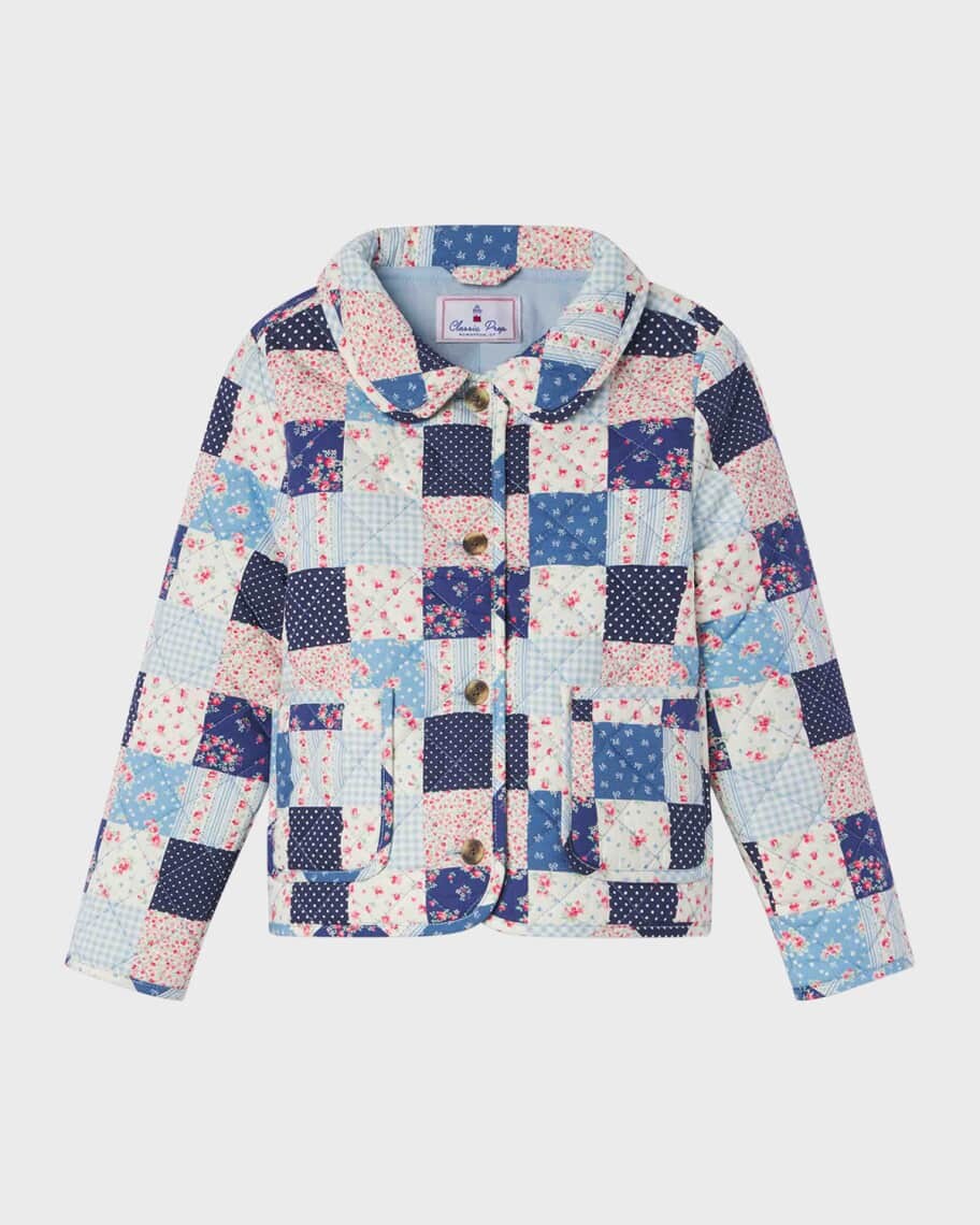 

Пальто Cece для девочек из смесового лоскутного принта, размер XS-XL Classic Prep Childrenswear