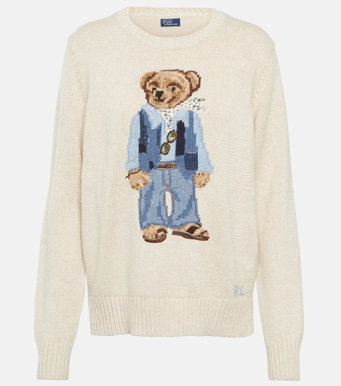 

Свитер Polo Bear из хлопка интарсии POLO RALPH LAUREN, бежевый