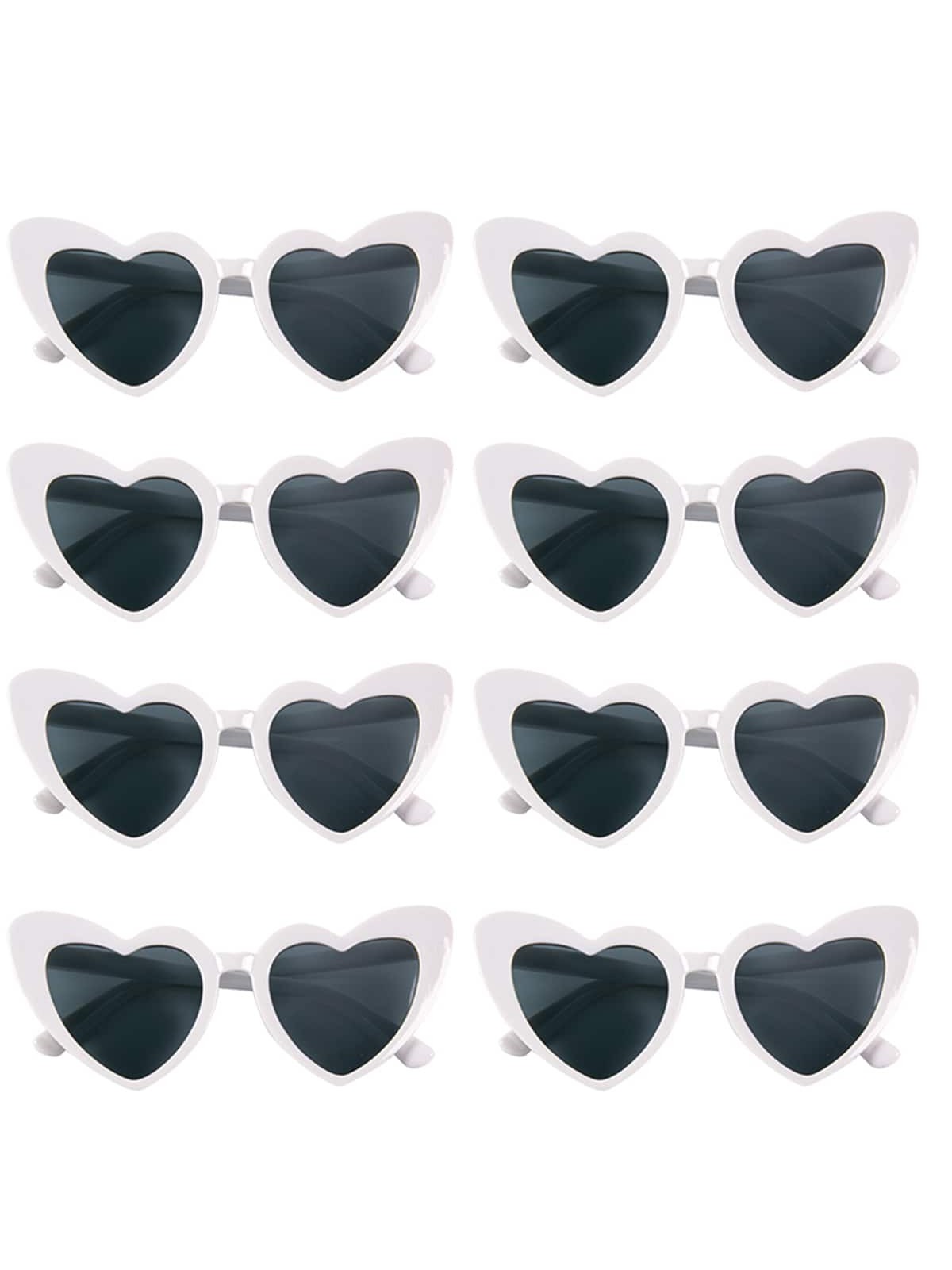 8 шт. свадебные розовые, белый 1шт солнцезащитные очки унисекс в форме металлического сердца