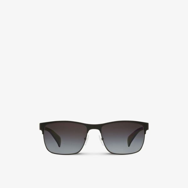 Солнцезащитные очки PR 51OS в металлической прямоугольной оправе Prada, черный