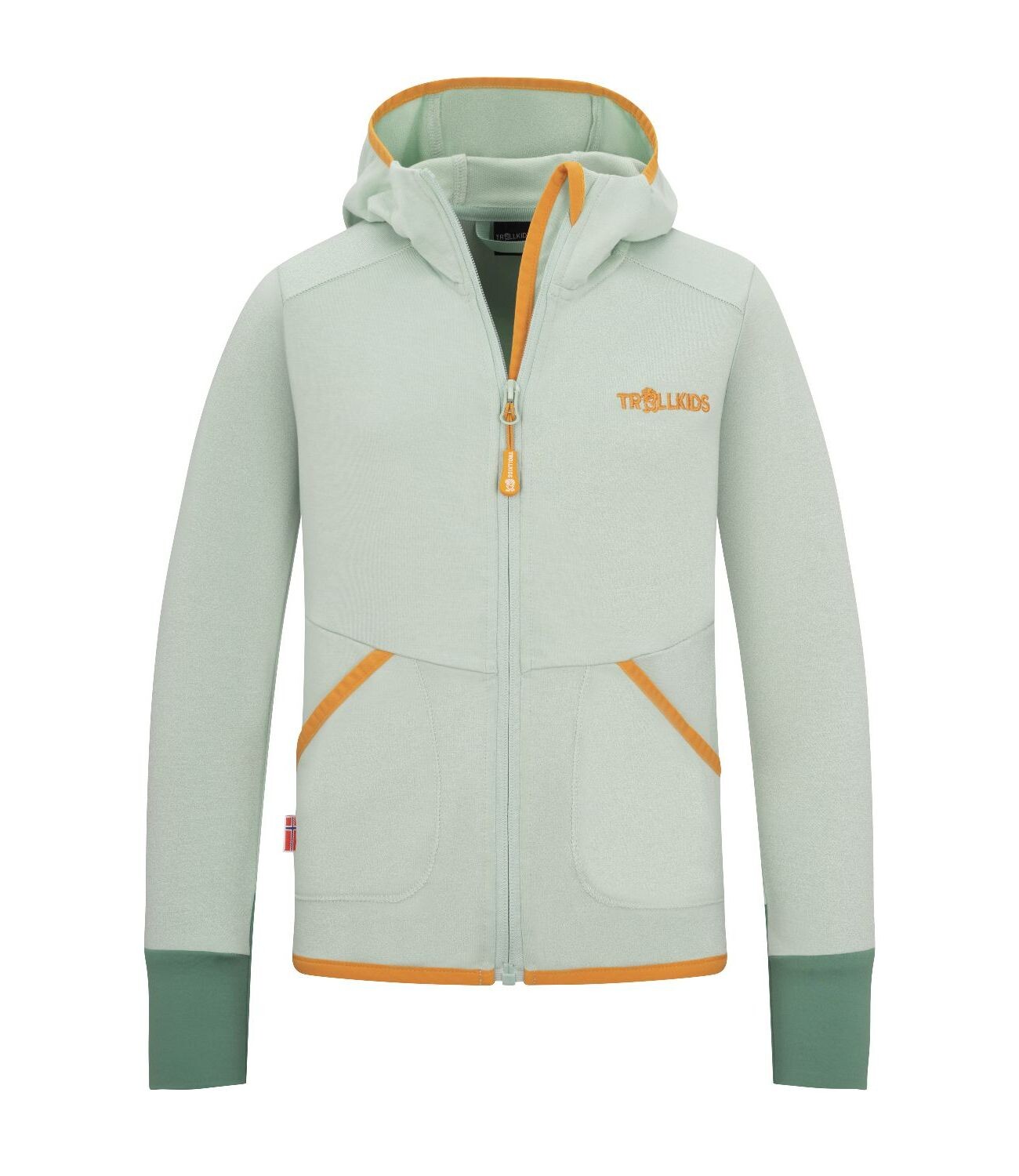

Флисовая куртка Trollkids Fleece Jacke Saltfjord, цвет Salbeigrün/Saharagelb