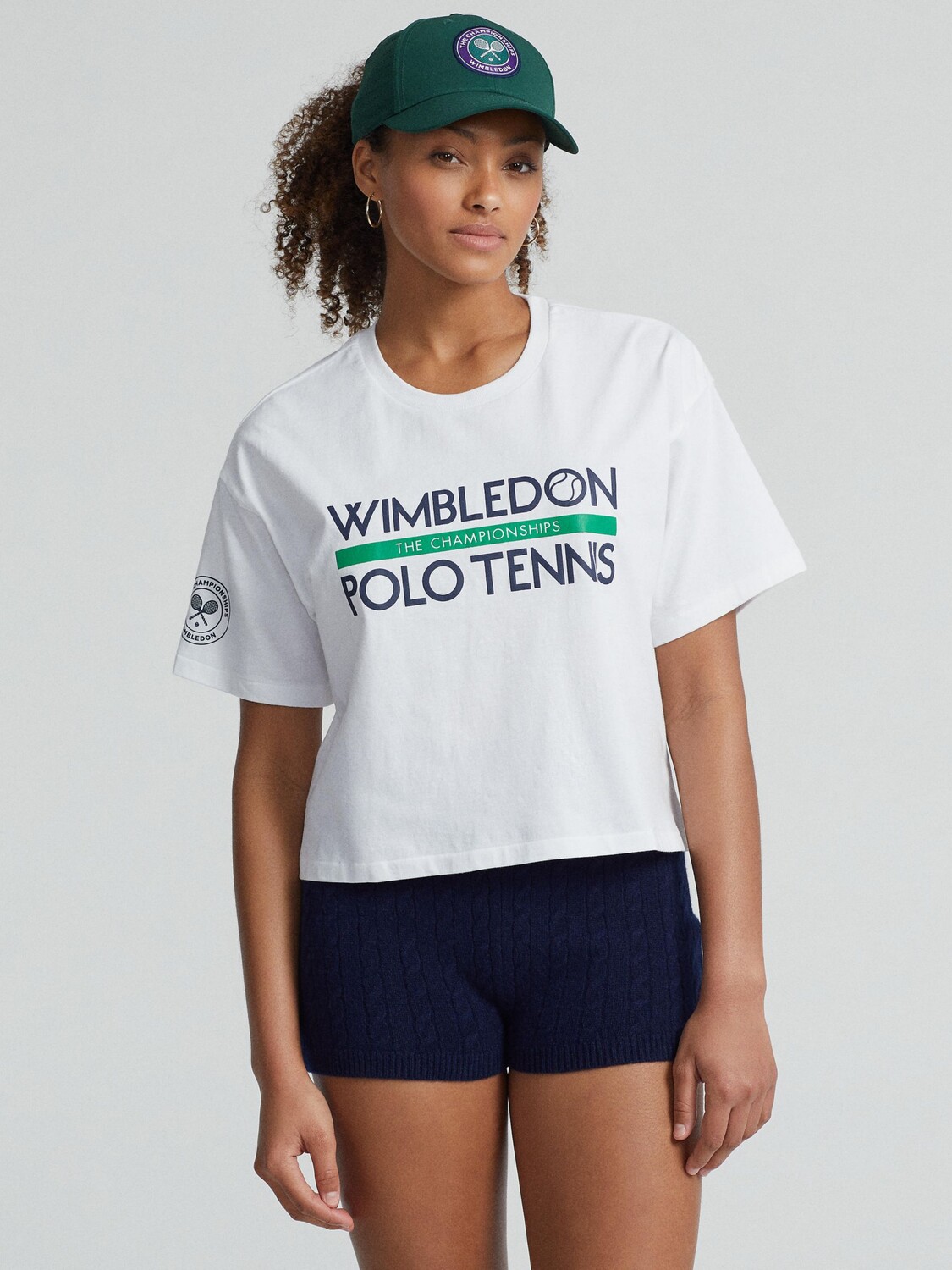 

Укороченная футболка Polo Ralph Lauren X Wimbledon, чисто-белый
