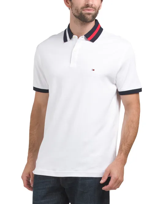 

Поло стандартного кроя с короткими рукавами и кончиками пальцев Proper Tommy Hilfiger, белый