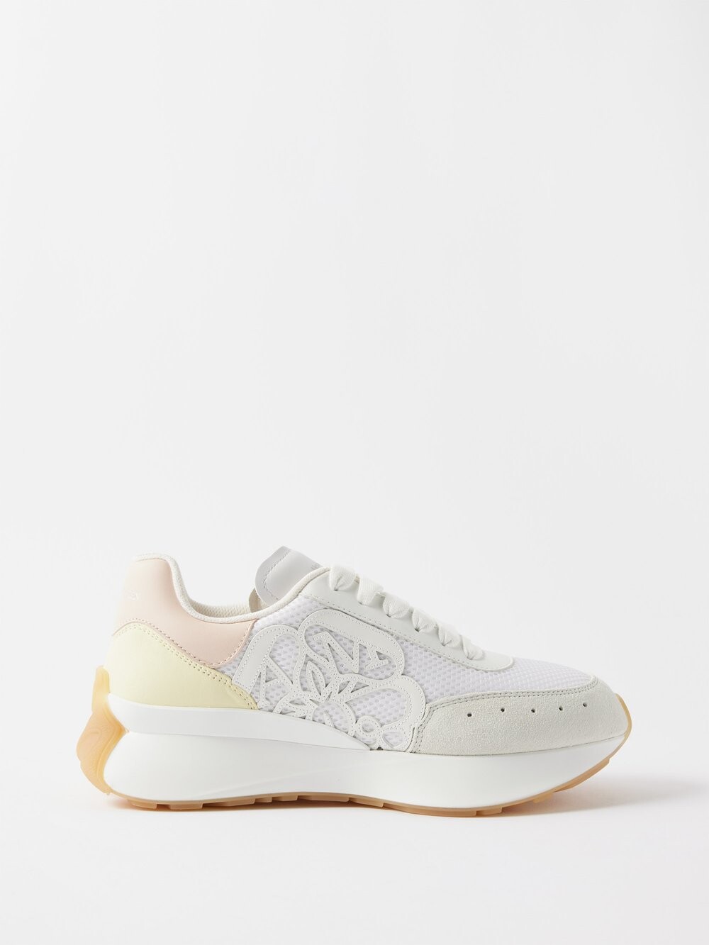 

Кроссовки sprint runner из замши и сетки Alexander McQueen, белый