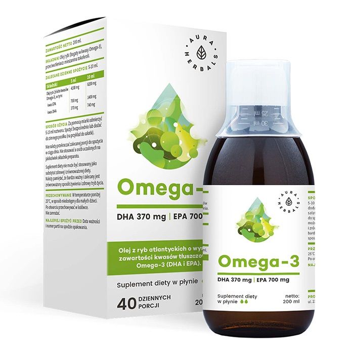 цена Омега-3 жирные кислоты Aura Herbals Omega-3 Płyn, 200 мл