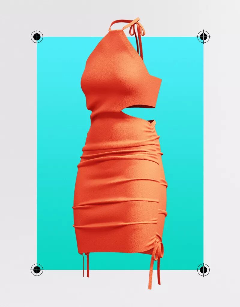 Оранжевое хлопковое пляжное платье мини-миди со сборками ASOS