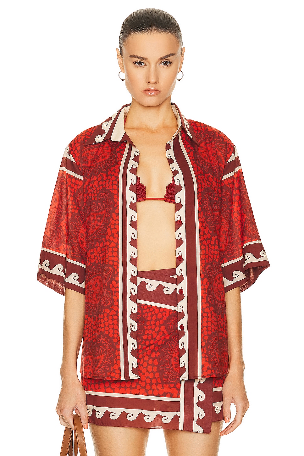 

Рубашка Johanna Ortiz Situation Shirt, цвет Paisley Red & Ecru