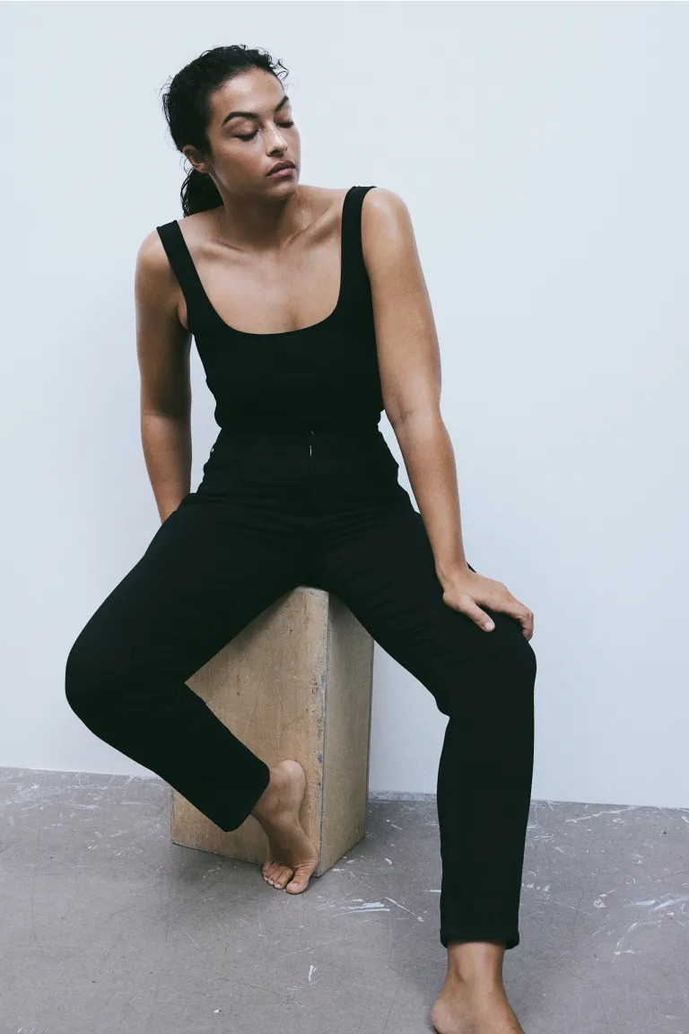 

Узкие высокие джинсы true to you H&M, черный