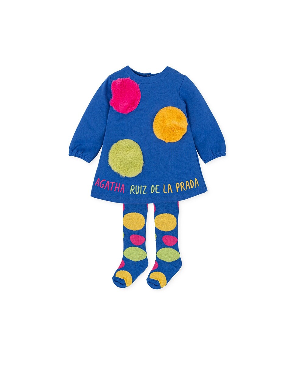

Платье в горошек Teddy и колготки AGATHA RUIZ DE LA PRADA, синий