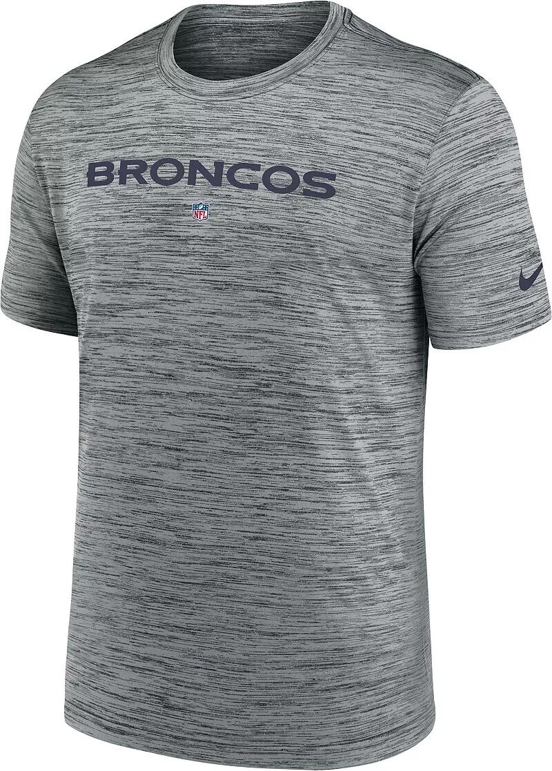 

Мужская футболка Nike Denver Broncos Sideline Velocity темно-серая с длинными рукавами и вереском