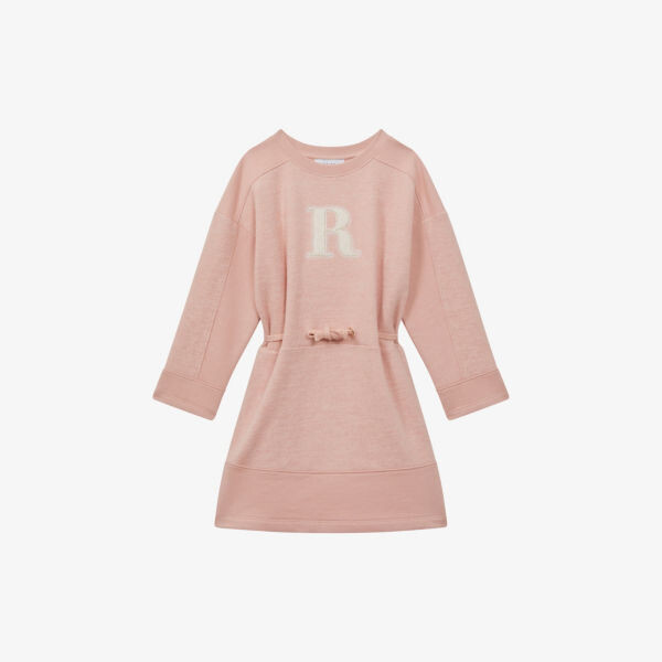 

Платье ella из хлопкового джерси с узором 'r', 4–13 лет Reiss, оранжевый