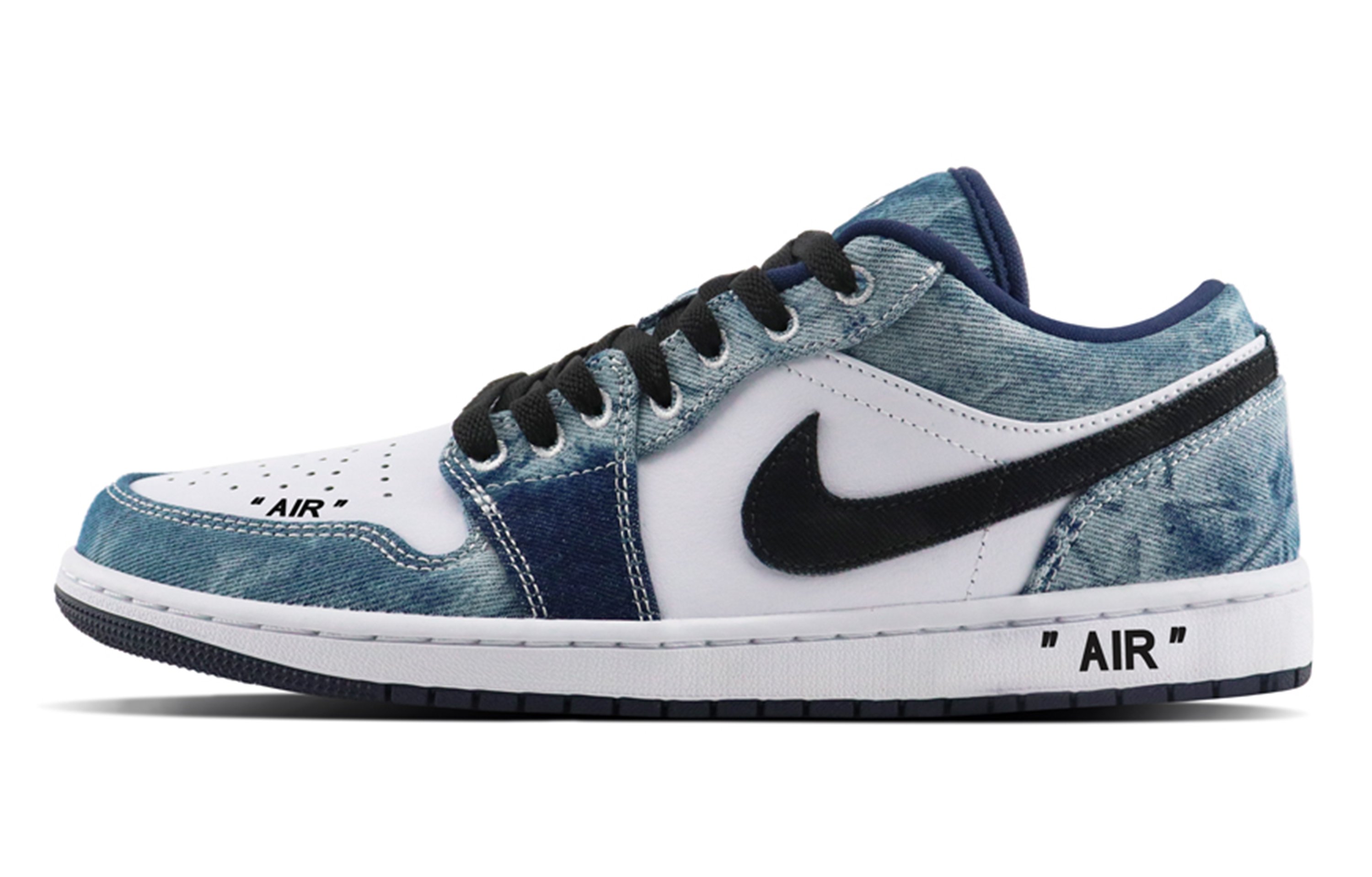 

Кроссовки Air Jordan 1 Vintage Basketball Shoes Men Low-top Blue/black/white, синий