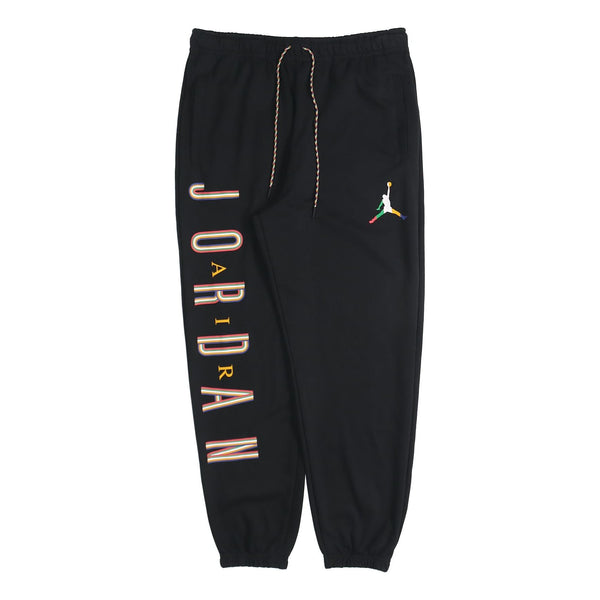 Спортивные штаны Air Jordan Colorful Flying Man logo Printing Sports Long Pants Black, черный шорты men s jordan flying man logo shorts black dv5028 010 черный