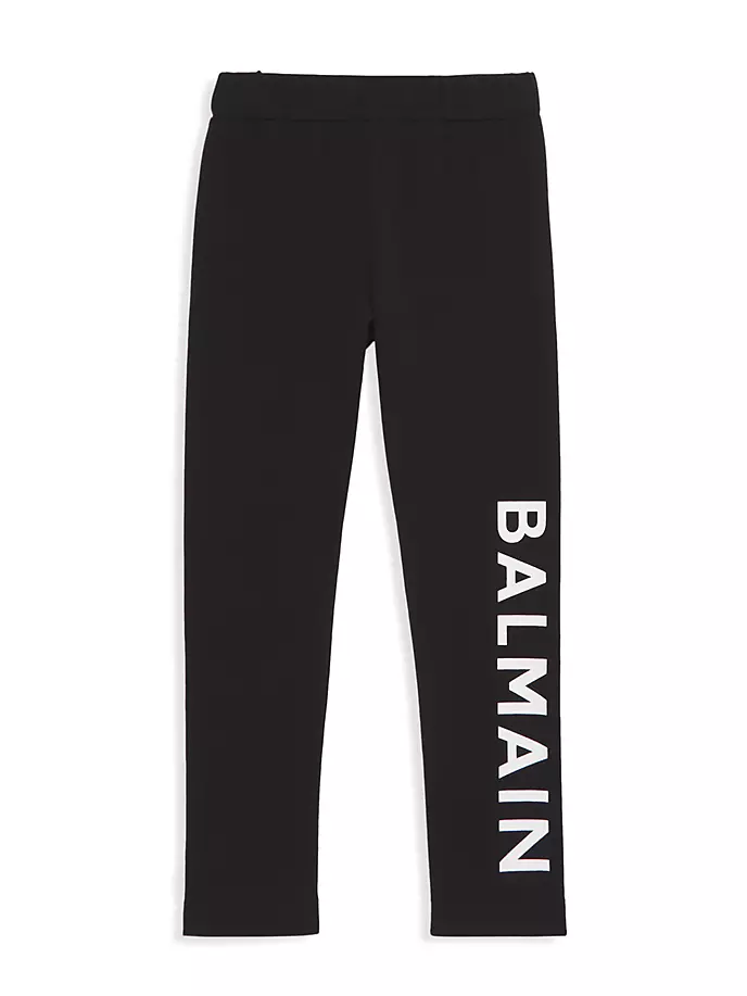 

Леггинсы с логотипом для маленьких девочек и девочек Balmain, черный