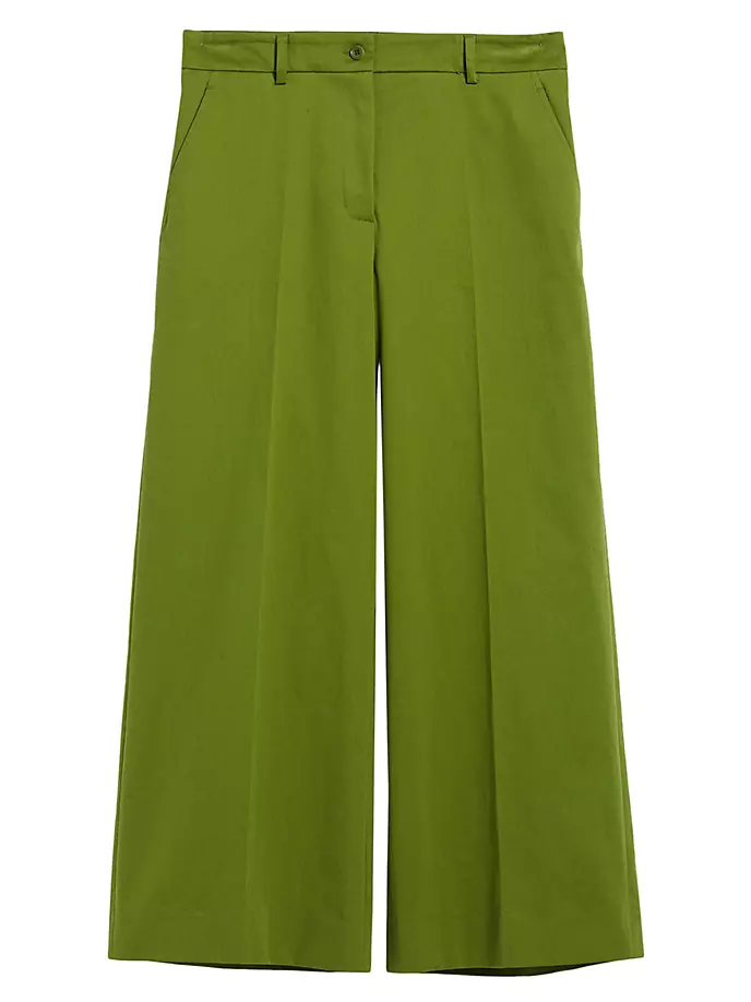 

Хлопковые укороченные брюки Weekend Max Mara, зеленый