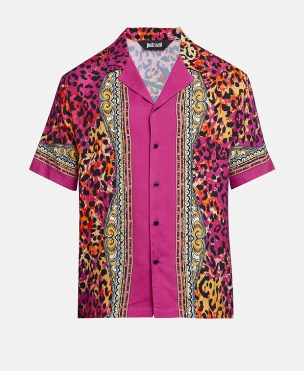 

Рубашка с короткими рукавами Just Cavalli, фуксия