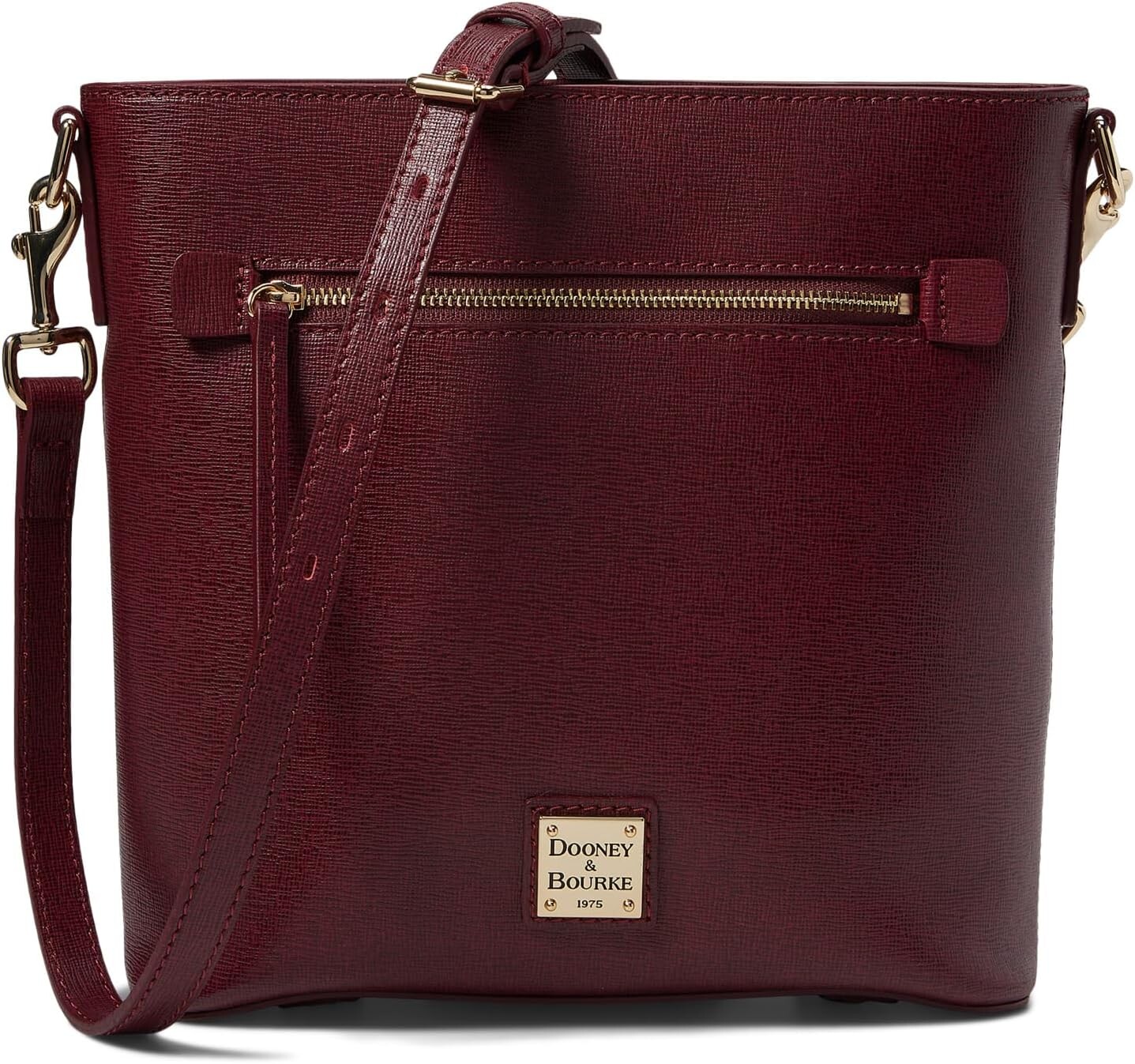 

Кроссбоди на молнии из сафьяновой кожи Dooney & Bourke, цвет Cranberry