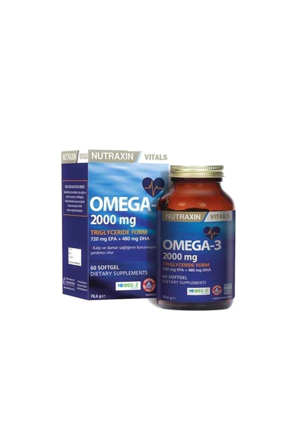 

Nutraxin Омега-3 рыбий жир 2000 мг 60 мягких капсул