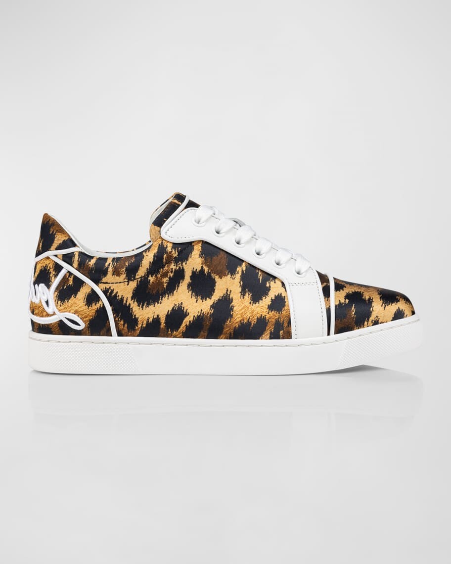 

Кроссовки с красной подошвой Fun Vieira Leopard Script Christian Louboutin