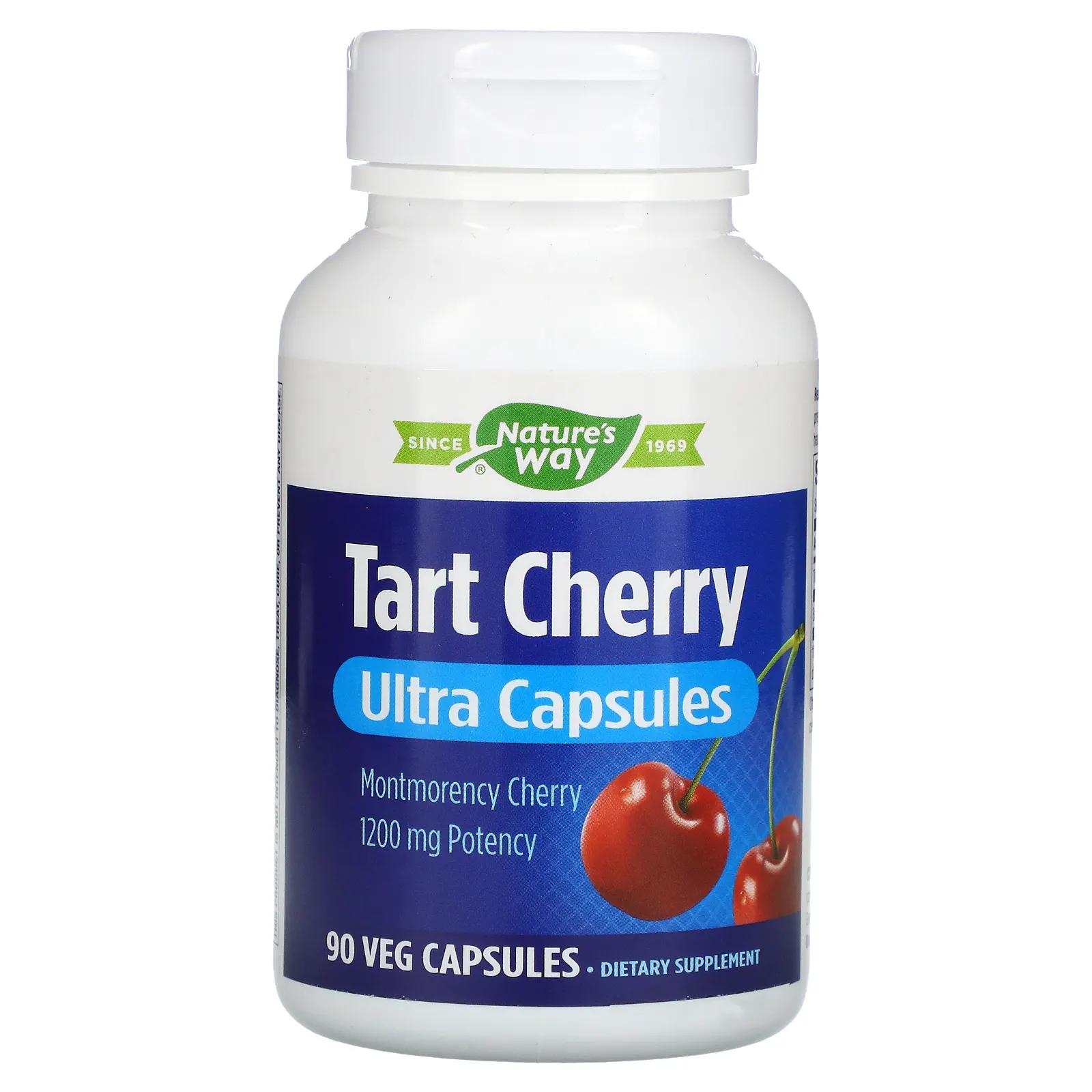 Nature's Way Tart Cherry Ultra Capsules 90 Veg Capsules nature s way tart cherry ultra gummies вишня 400 мг 75 жевательных таблеток