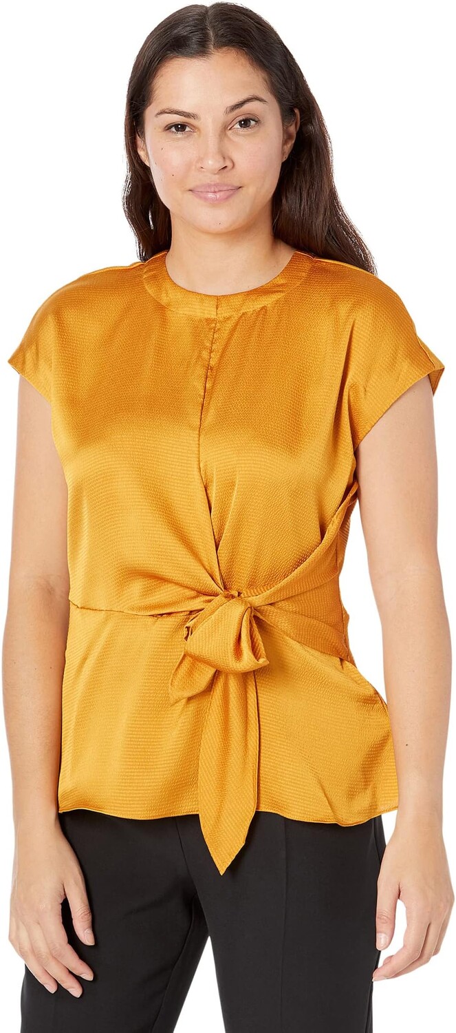 

Топ с короткими рукавами и запахом MICHAEL Michael Kors, цвет Marigold