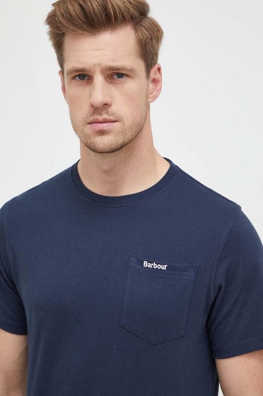 

Хлопковая футболка Barbour, темно-синий