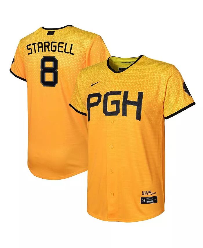 

Реплика игрока Big Boys and Girls Willie Stargell Gold Pittsburgh Pirates 2023 City Connect Nike, золотой