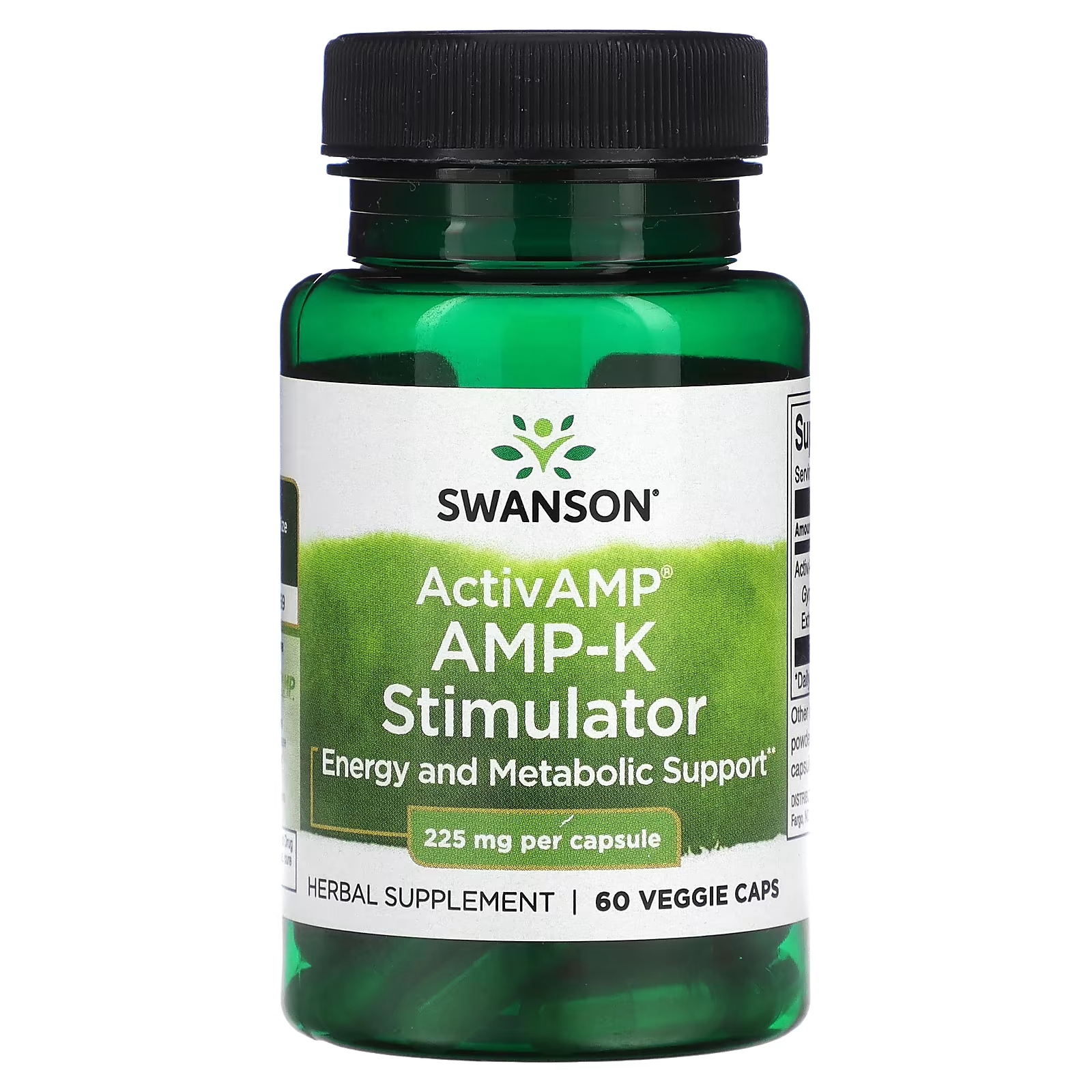Стимулятор Swanson ActivAMP AMP-K 225 мг, 60 растительных капсул