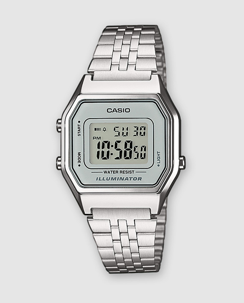 Casio Collection LA680WEA-7EF Vintage Dig Женские часы среднего размера Casio, серебро оптовая продажа беспроводное устройство для поиска ключей 10 м со светодиодной подсветкой