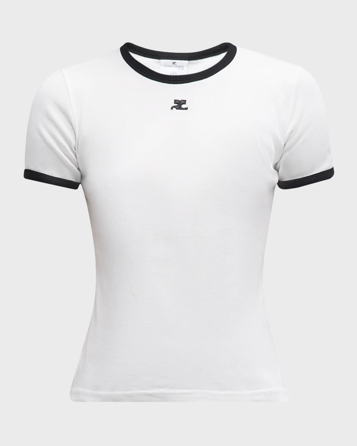 

Фирменная контрастная футболка Courreges, цвет Heritage Whiteblack
