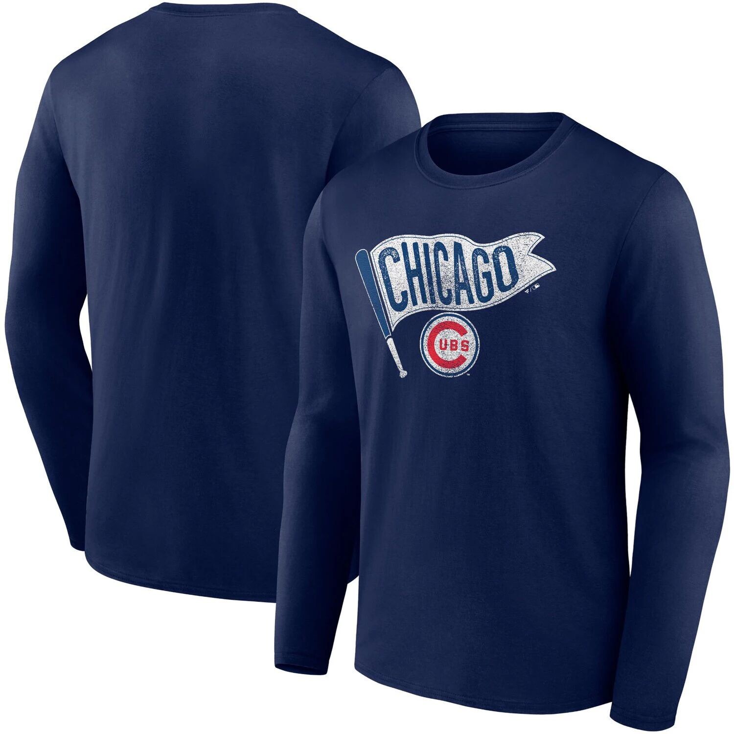

Мужская темно-синяя футболка с длинными рукавами из коллекции Chicago Cubs Hometown Collection Fanatics, Синий
