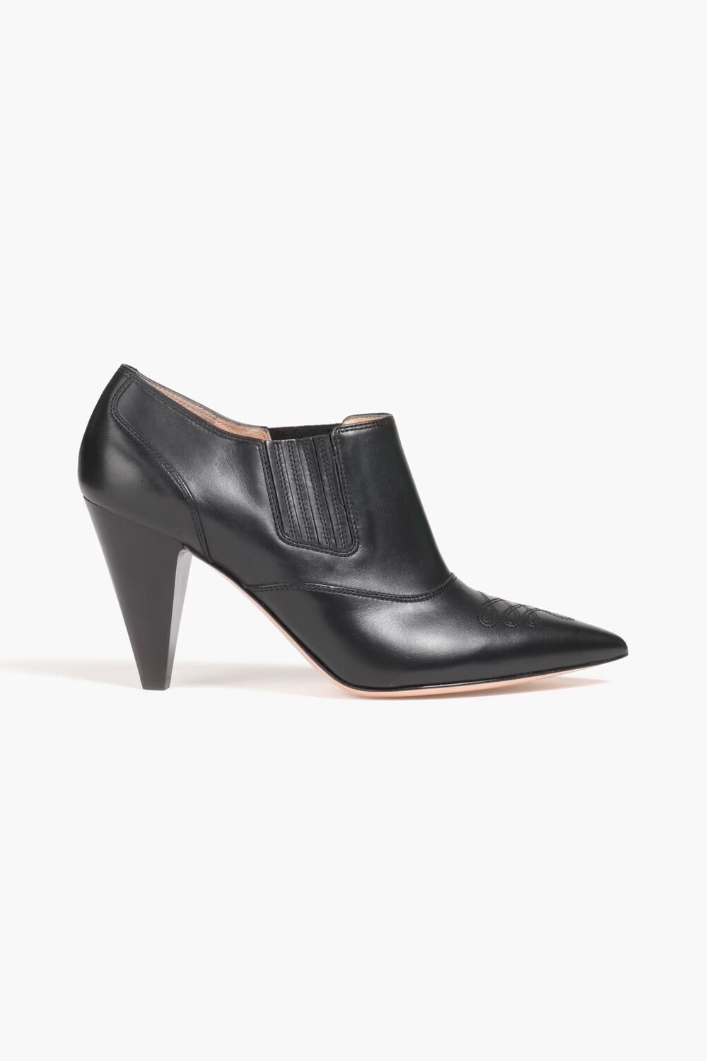 

Кожаные ботильоны с вышивкой Gianvito Rossi, черный