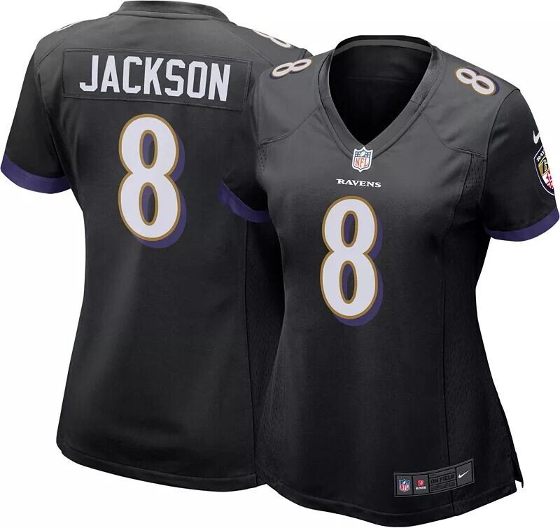 

Женская футболка Nike Alternate Game Baltimore Ravens Lamar Jackson #8