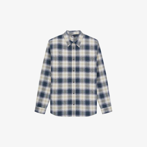 

Рубашка свободного кроя из смесового хлопка в клетку The Kooples, белый