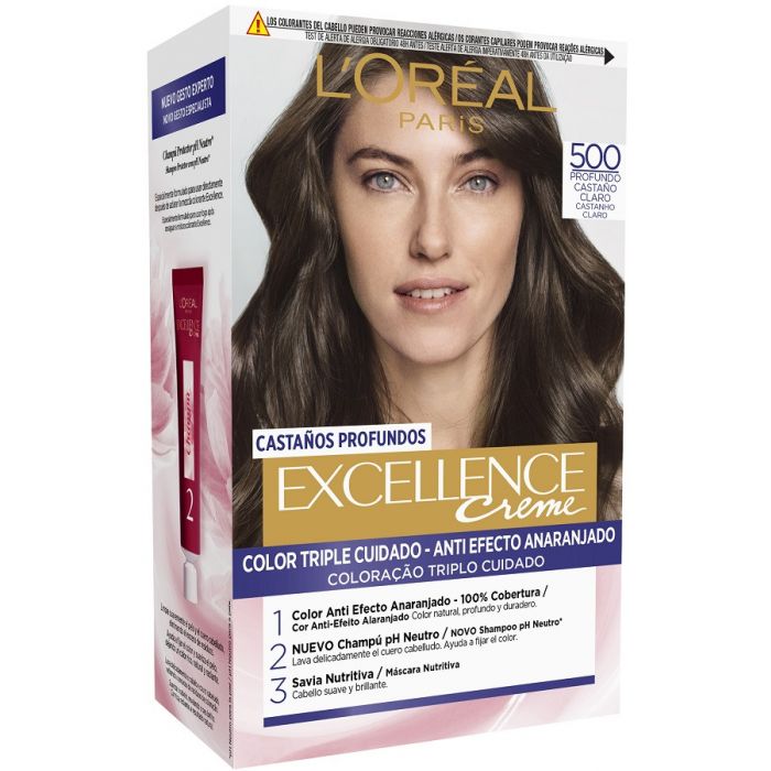Краска для волос Excellence Creme Tintes Castaños Profundos L'Oréal París, 500 Castaño Claro Profundo