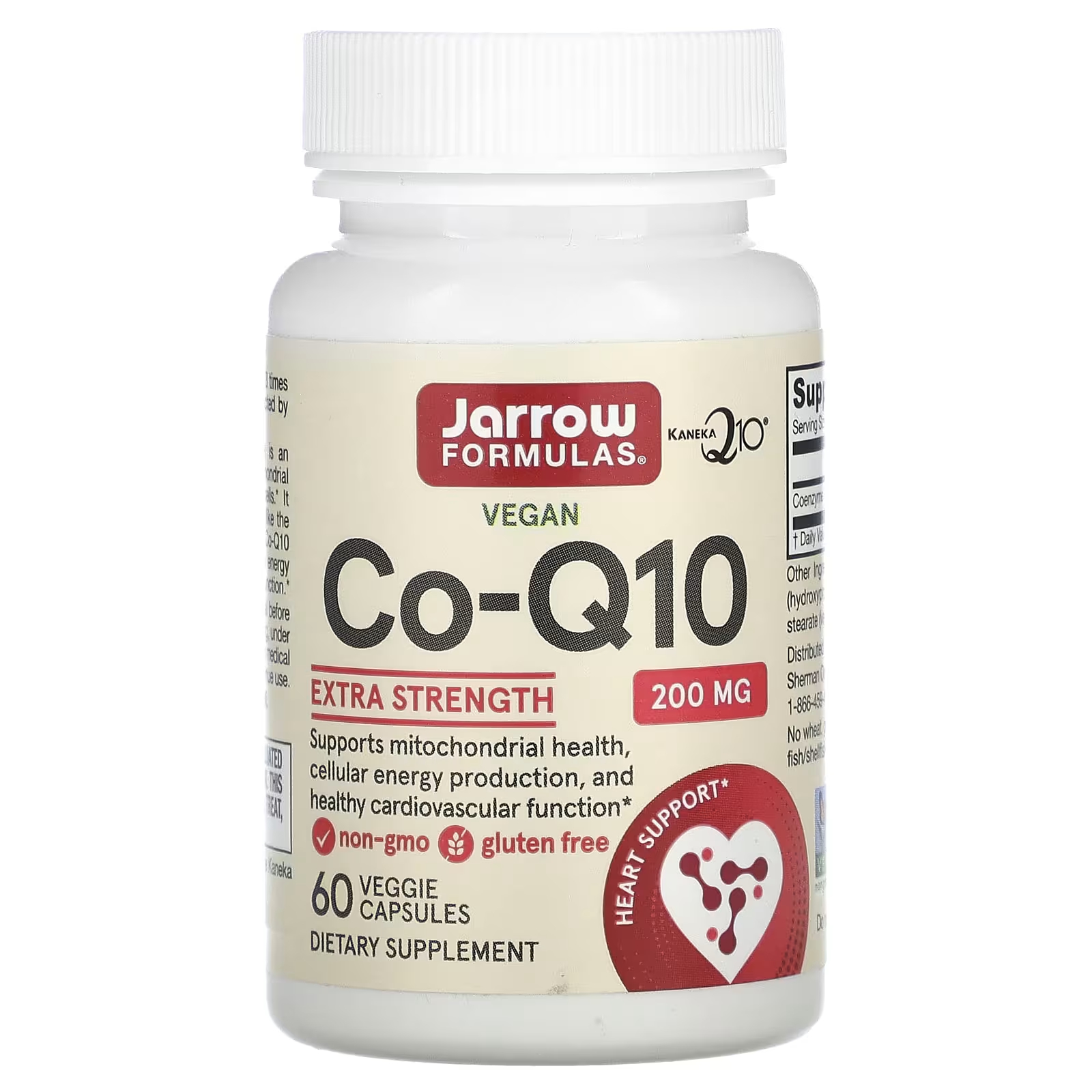 Jarrow Formulas Vegan Co-Q10, 60 капсул jarrow formulas коэнзим q10 100 мг 60 растительных капсул