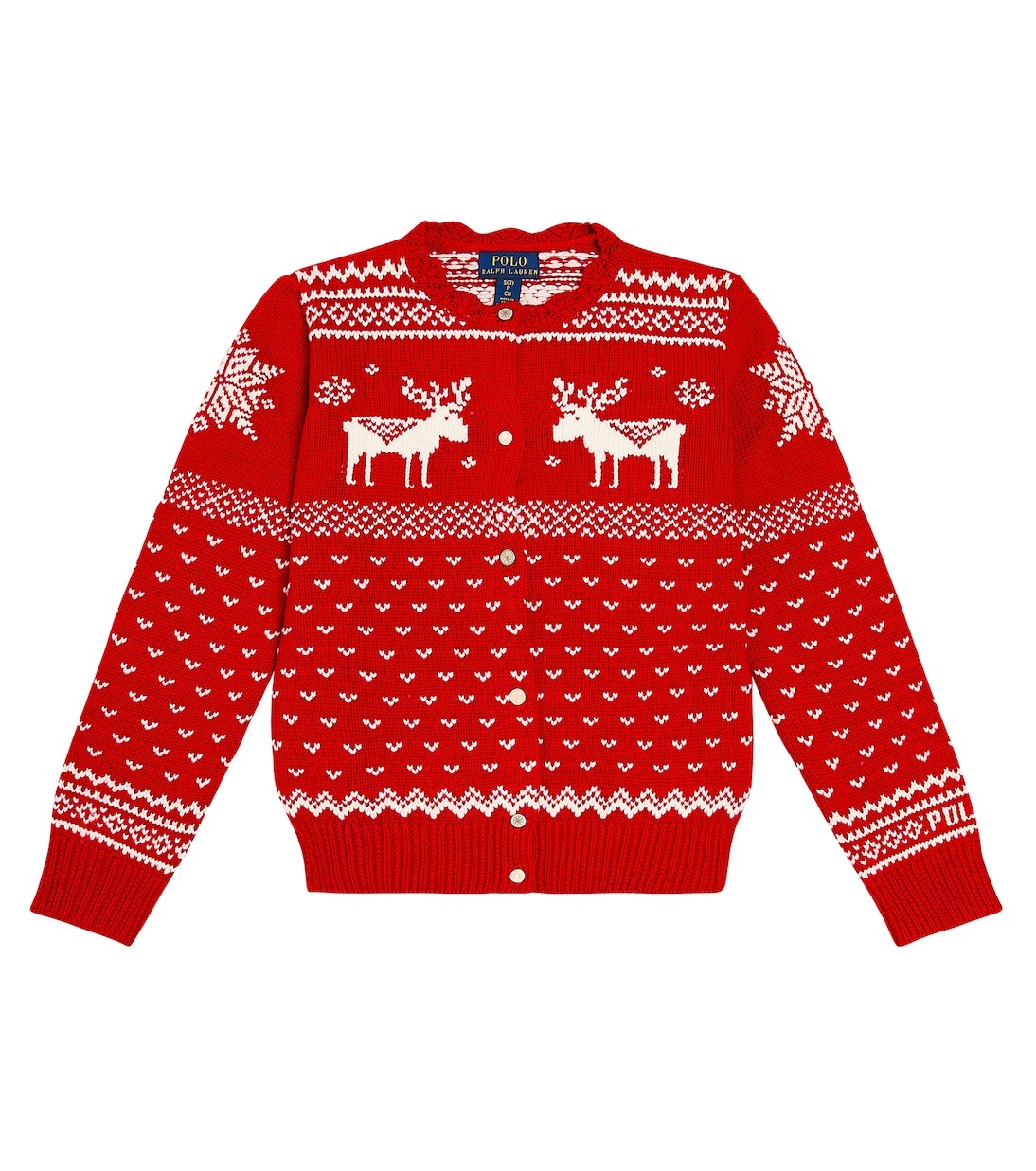 

Жаккардовый кардиган из хлопка и шерсти Polo Ralph Lauren Kids, красный