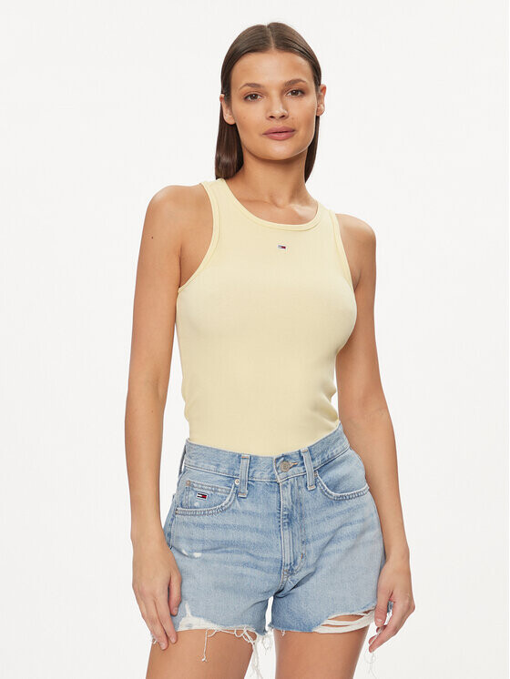 

Топ приталенного кроя Tommy Jeans, желтый