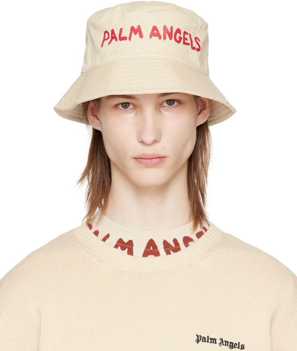 

Кремового цвета Панама с логотипом Palm Angels