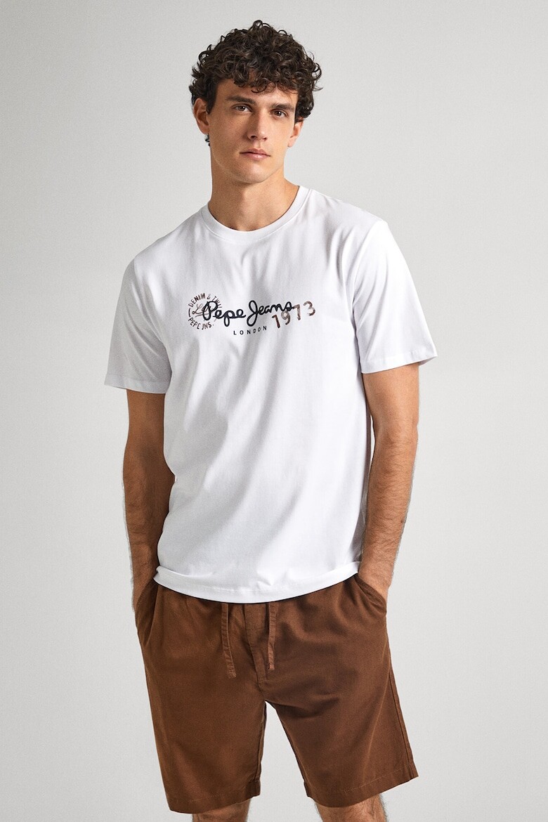 

Футболка с овальным вырезом и логотипом Pepe Jeans London, коричневый