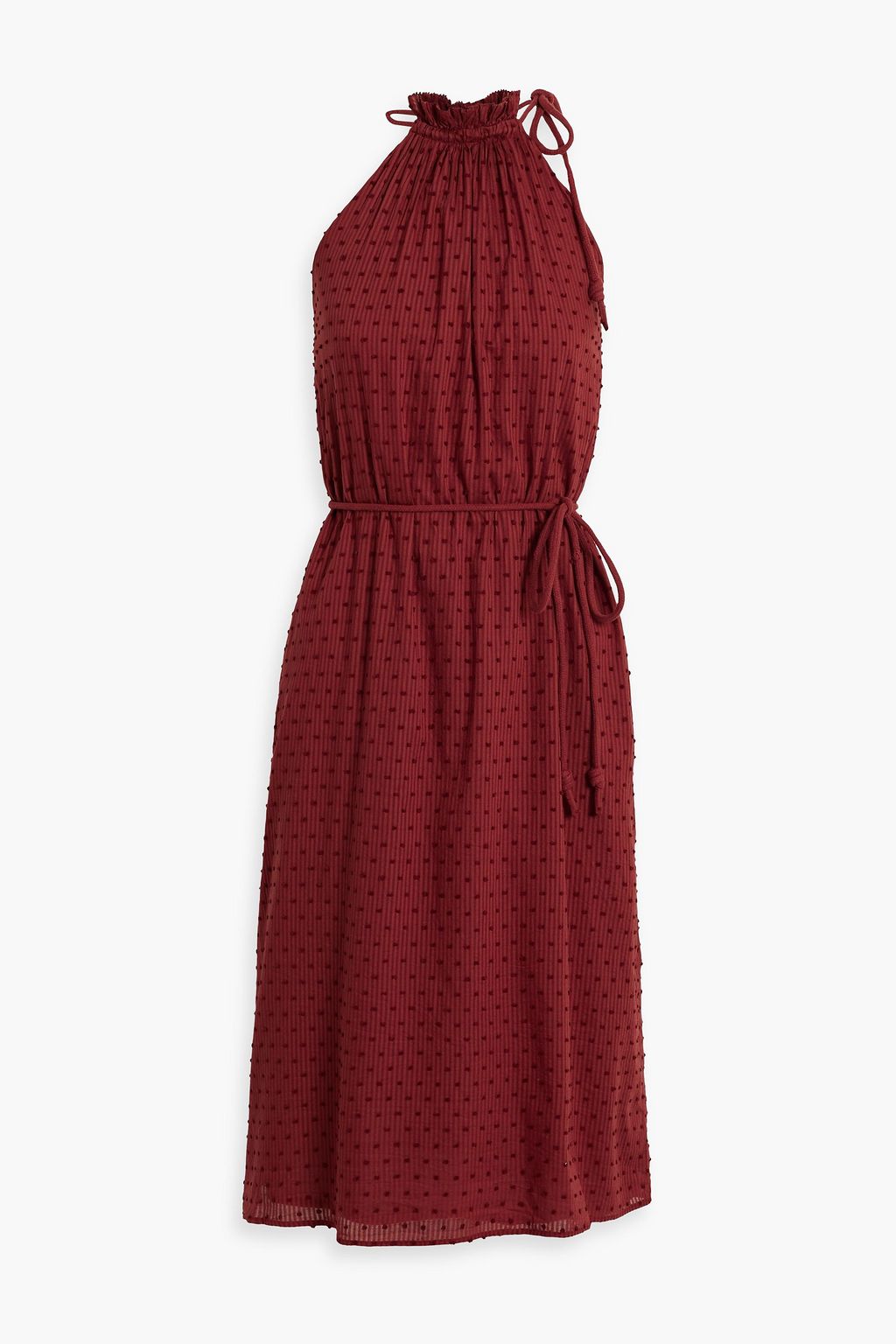 Полосатое платье fil-купе из хлопкового жаккарда JOIE, красный
